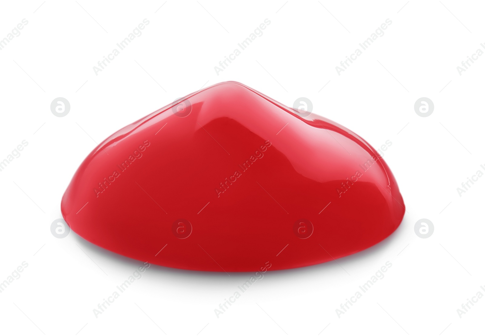 Photo of Sample of red paint on white background