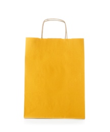 Photo of Mockup of paper shopping bag on white background