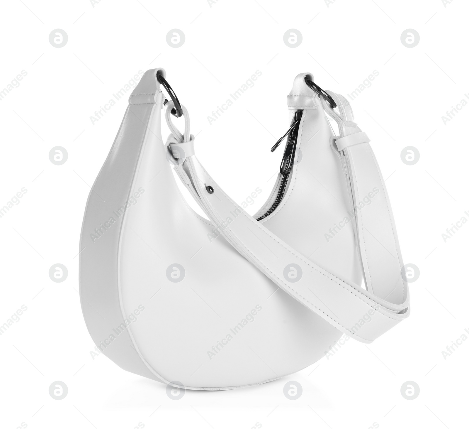 Photo of Women's leather hobo bag isolated on white