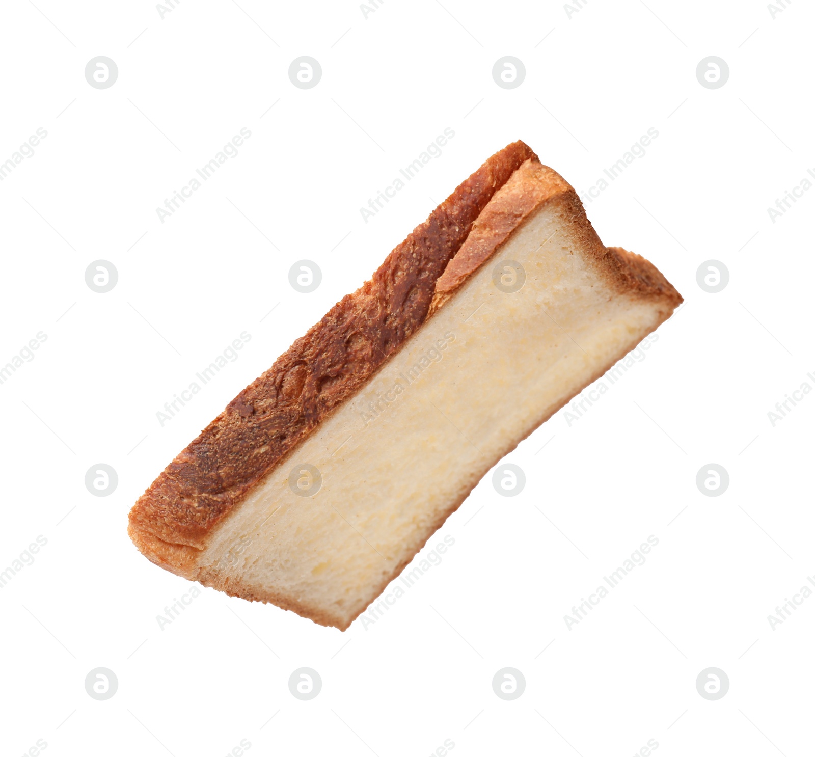 Photo of One piece of fresh toast bread isolated on white