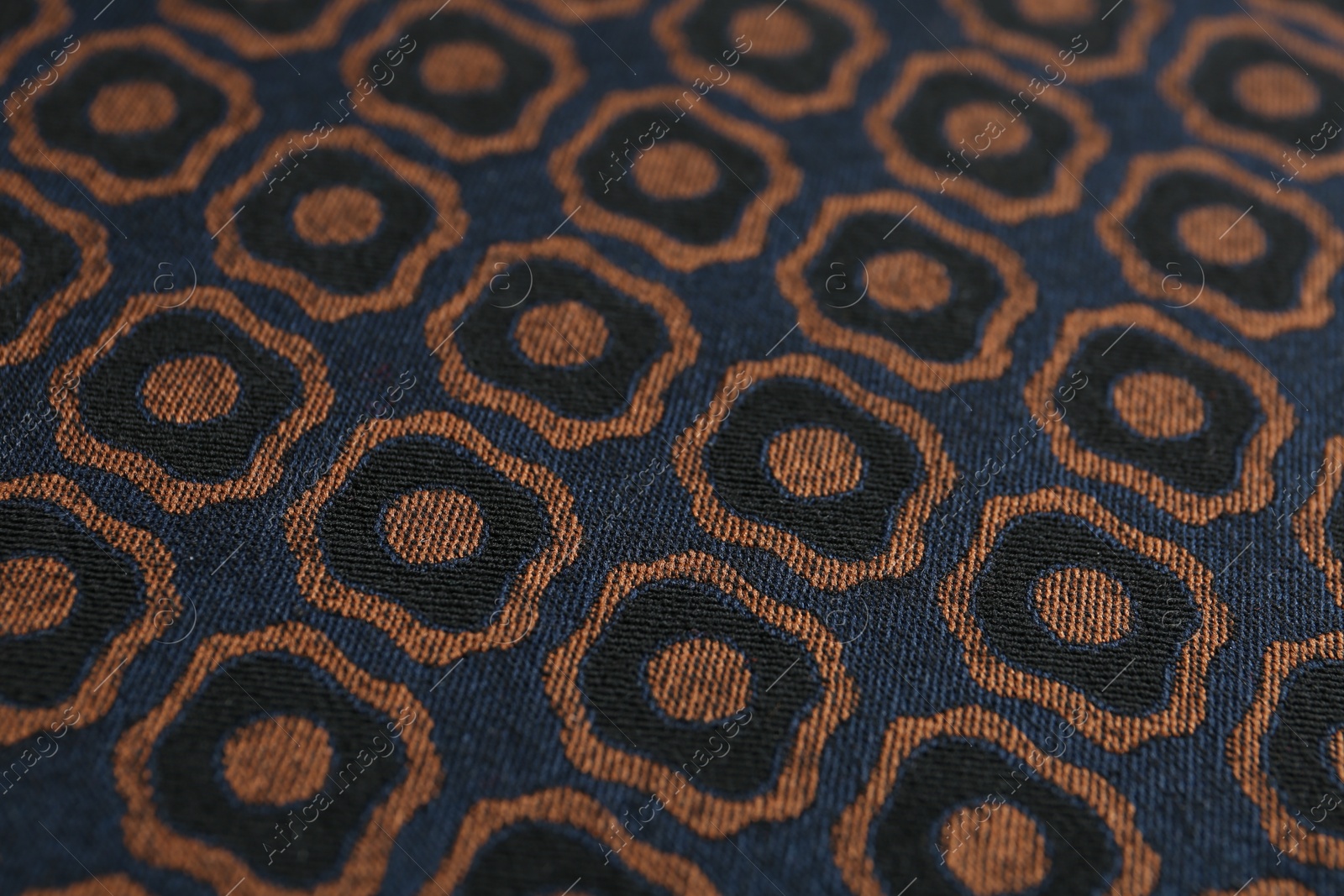 Photo of Texture of beautiful fabric with stylish pattern as background, closeup