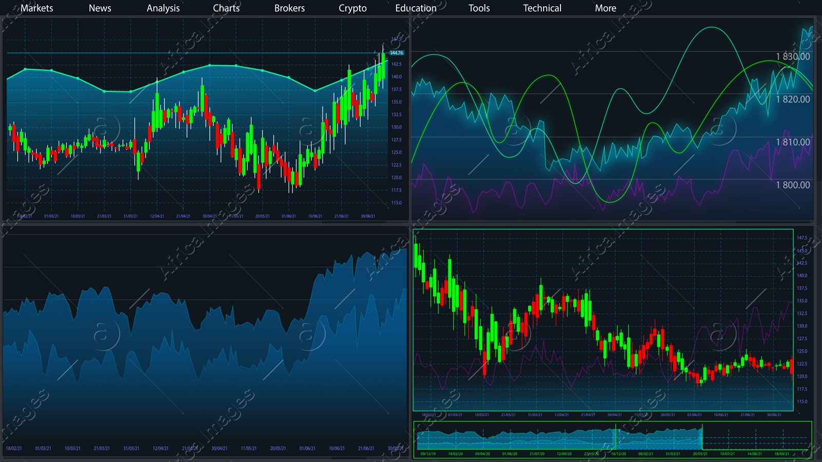 Illustration of Online stock exchange application with current information, illustration