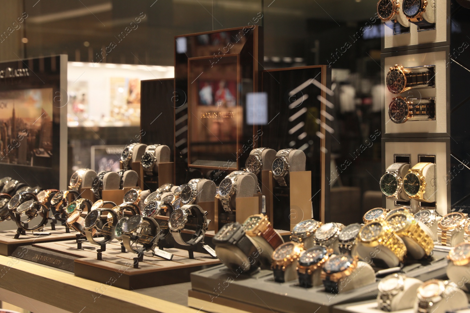 Photo of Turkey, Trabzon-June 30, 2022: Showcase with different luxury watches in store