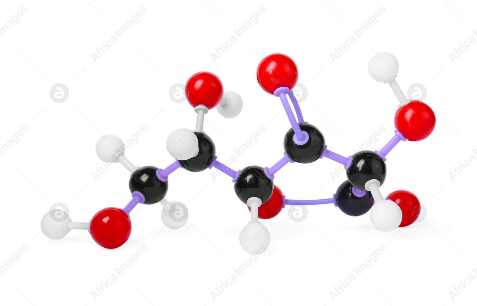 Photo of Molecule of vitamin C isolated on white. Chemical model