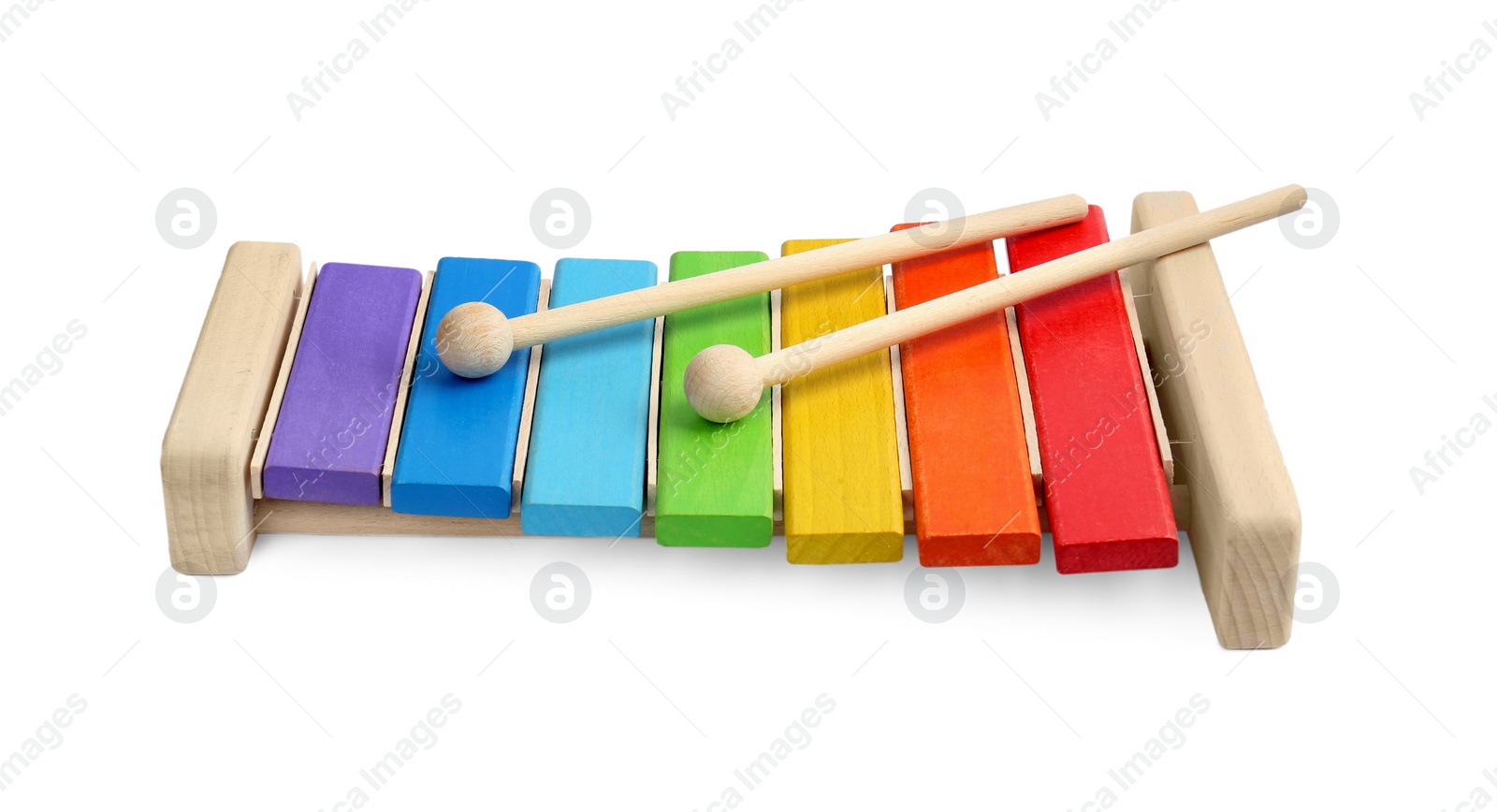 Photo of Colorful xylophone isolated on white. Children's toy