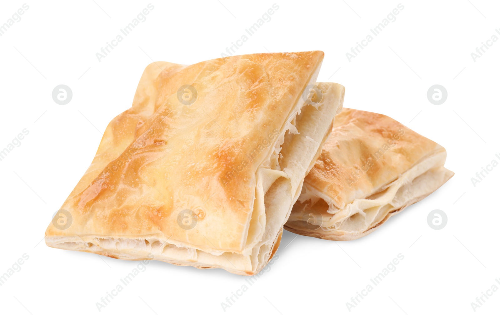 Photo of Delicious fresh puff pastries isolated on white