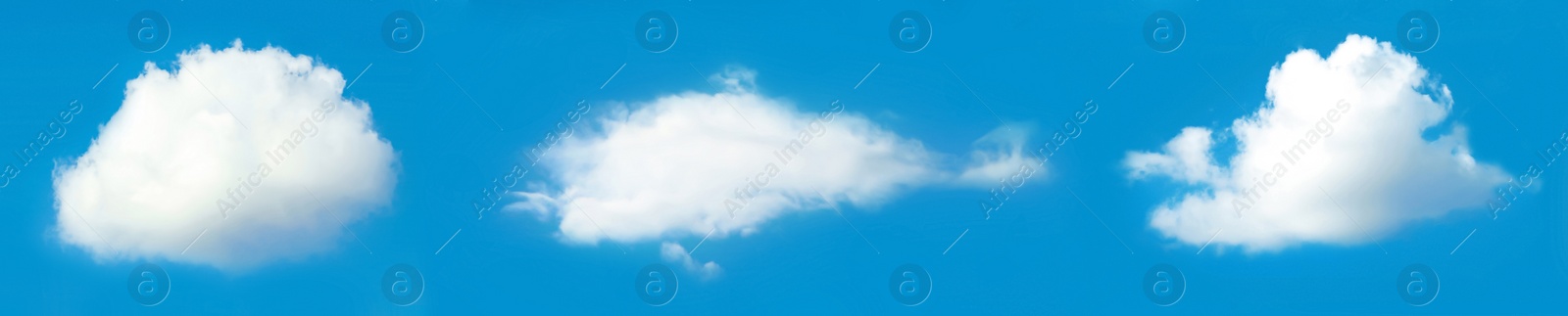 Image of Beautiful white clouds in blue sky on sunny day. Banner design