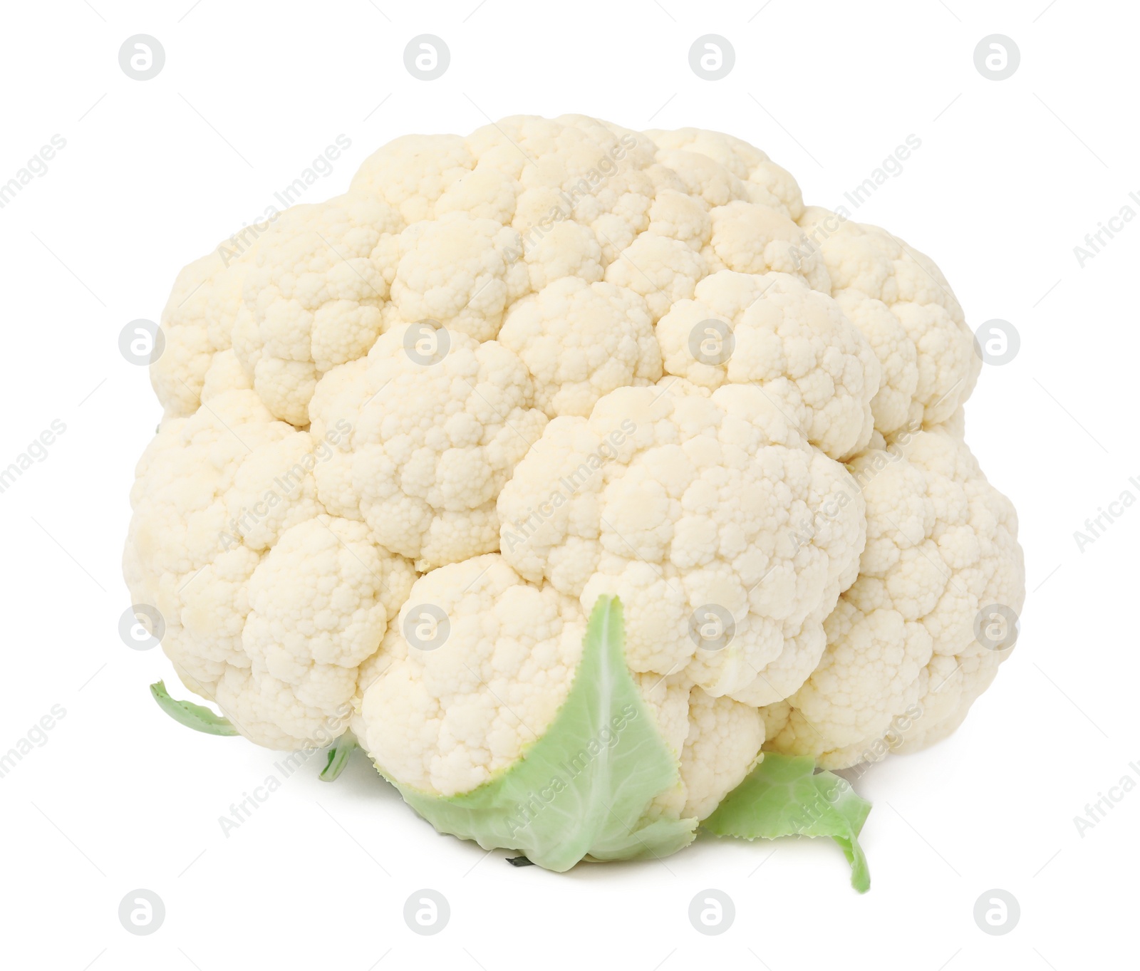 Photo of Whole fresh raw cauliflower isolated on white