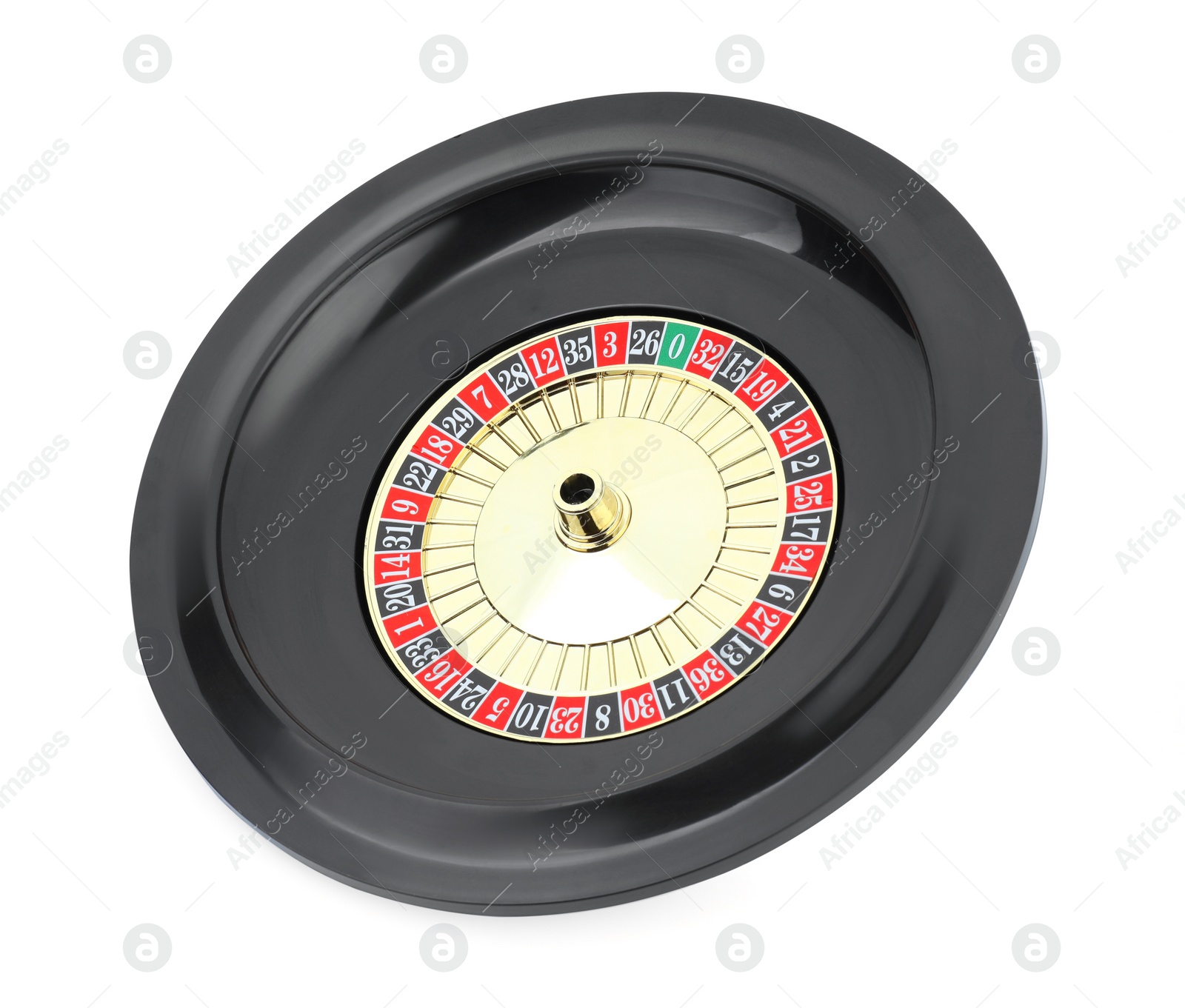 Photo of Roulette wheel isolated on white. Casino game