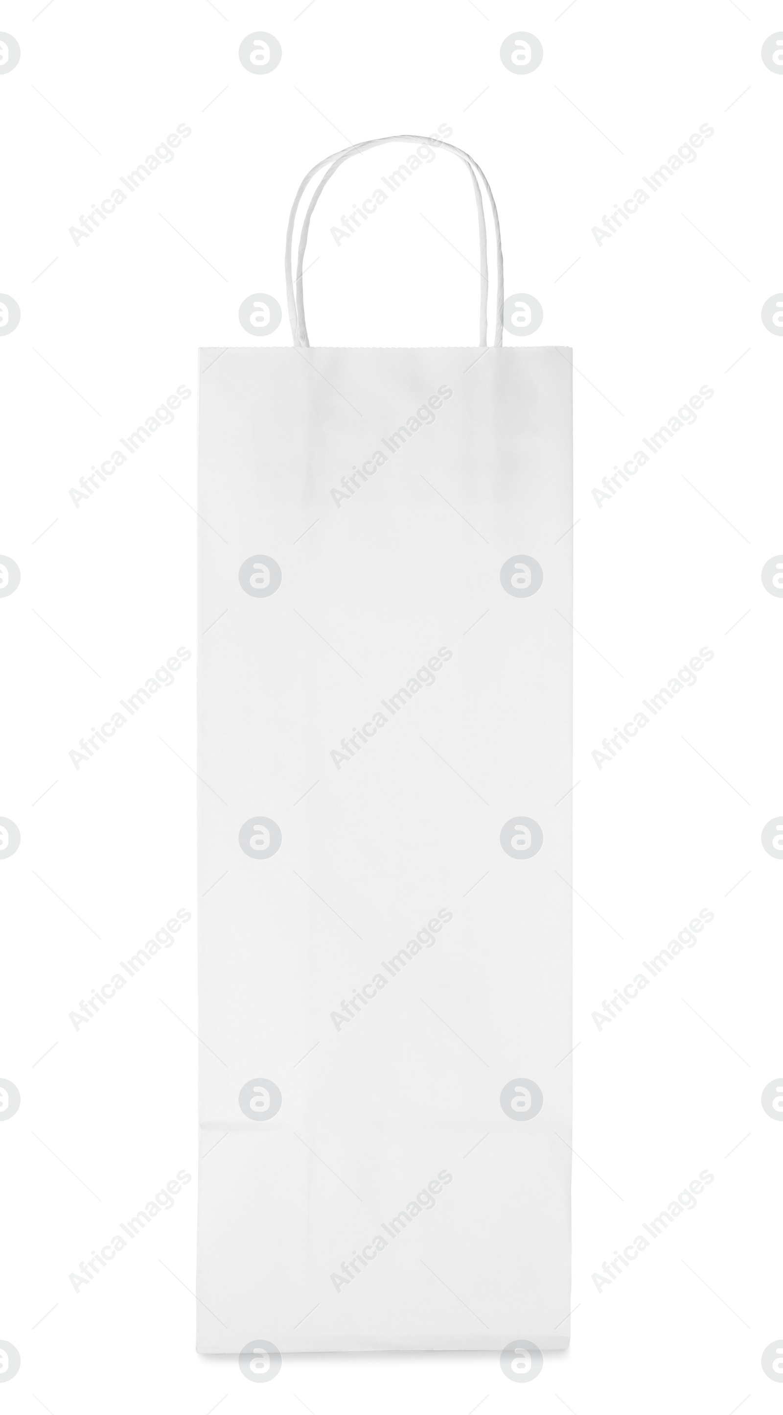 Photo of One paper shopping bag isolated on white