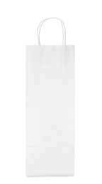 Photo of One paper shopping bag isolated on white