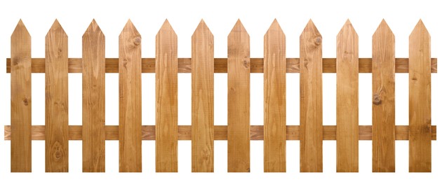 Image of Wooden fence isolated on white. Enclosing structure