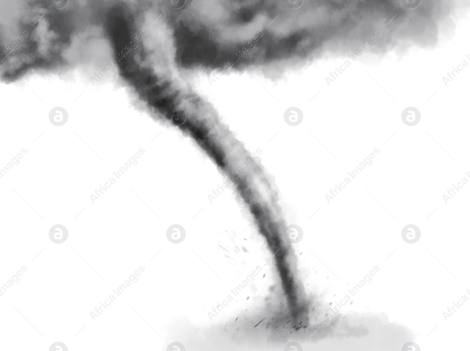 Image of Whirlwind on white background, illustration. Weather phenomenon