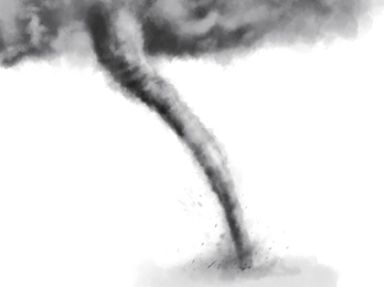Whirlwind on white background, illustration. Weather phenomenon