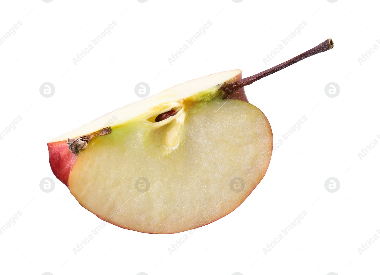 Photo of Piece of ripe red apple isolated on white