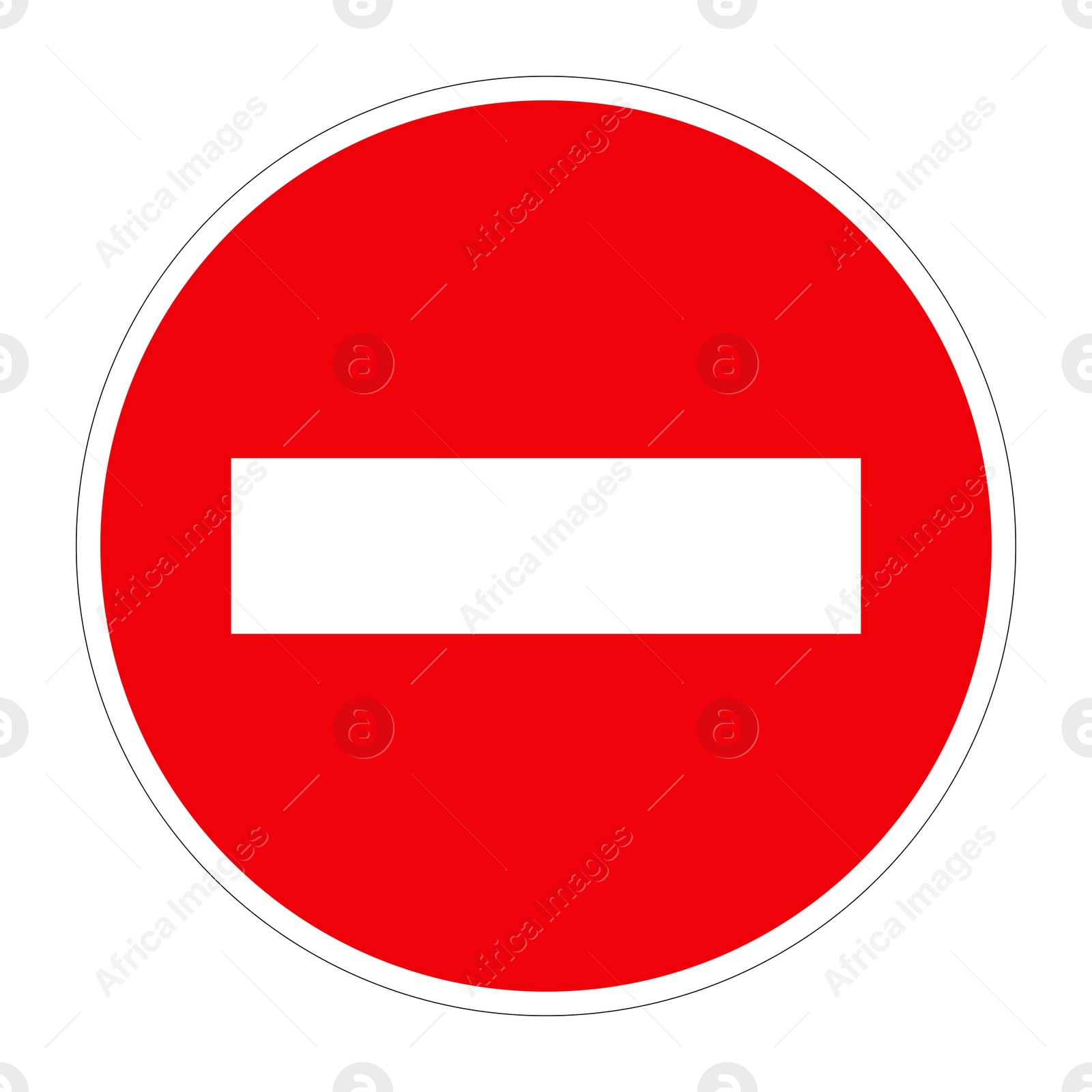 Illustration of Road sign NO ENTRY FOR VEHICULAR TRAFFIC on white background, illustration