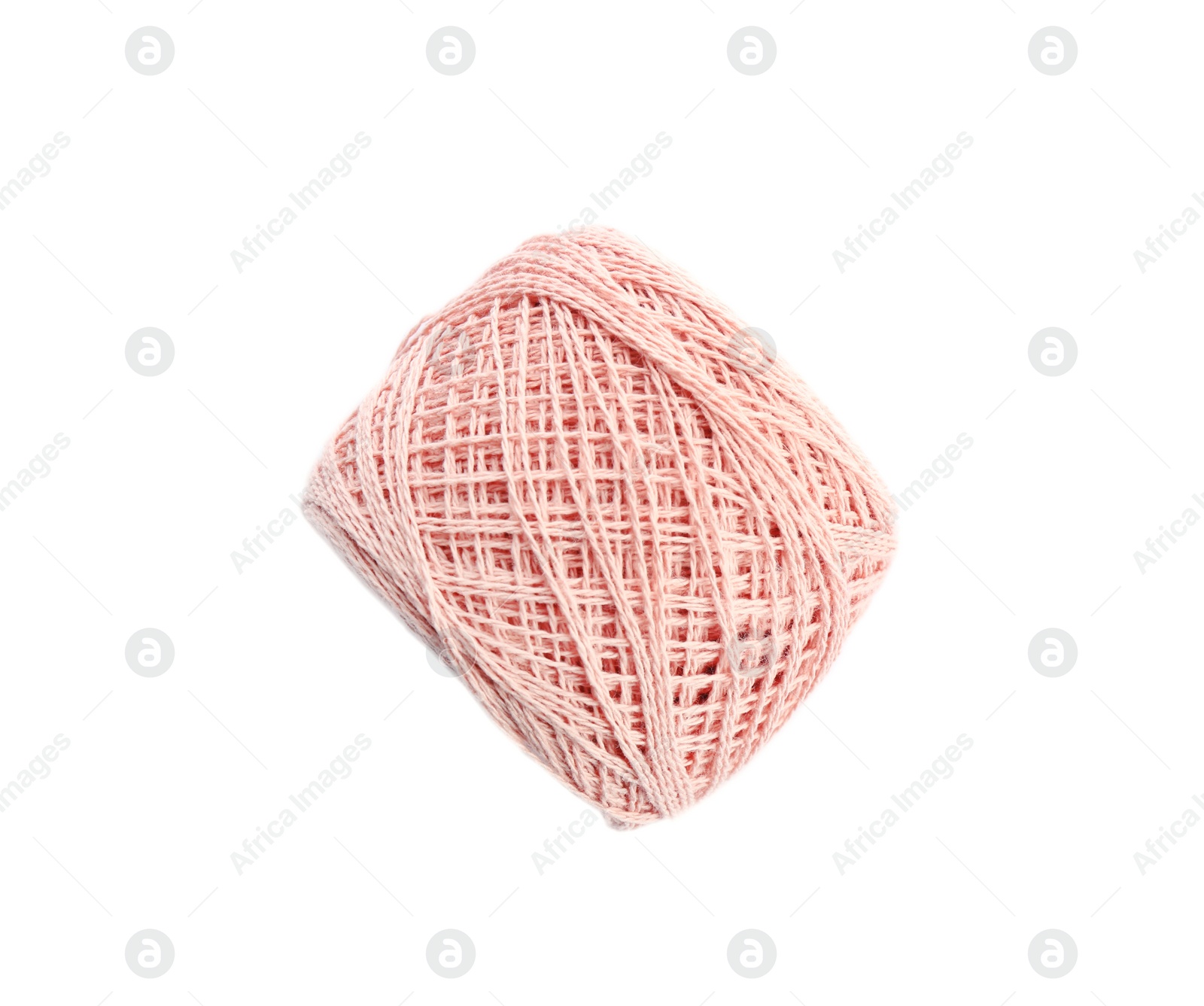 Photo of Clew of color knitting thread on white background