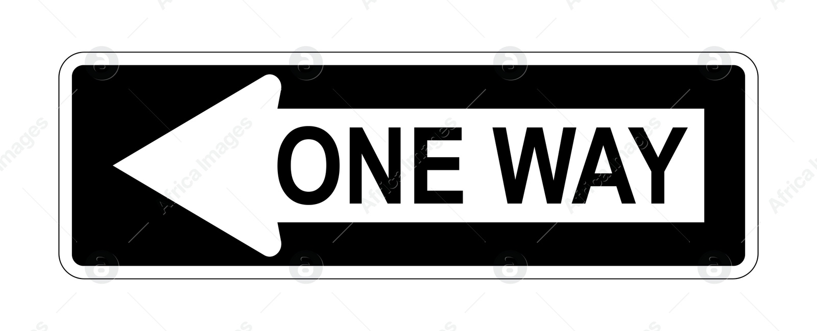 Illustration of Traffic sign ONE WAY on white background, illustration