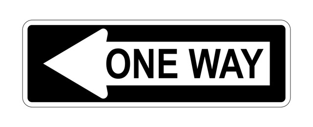 Illustration of Traffic sign ONE WAY on white background, illustration