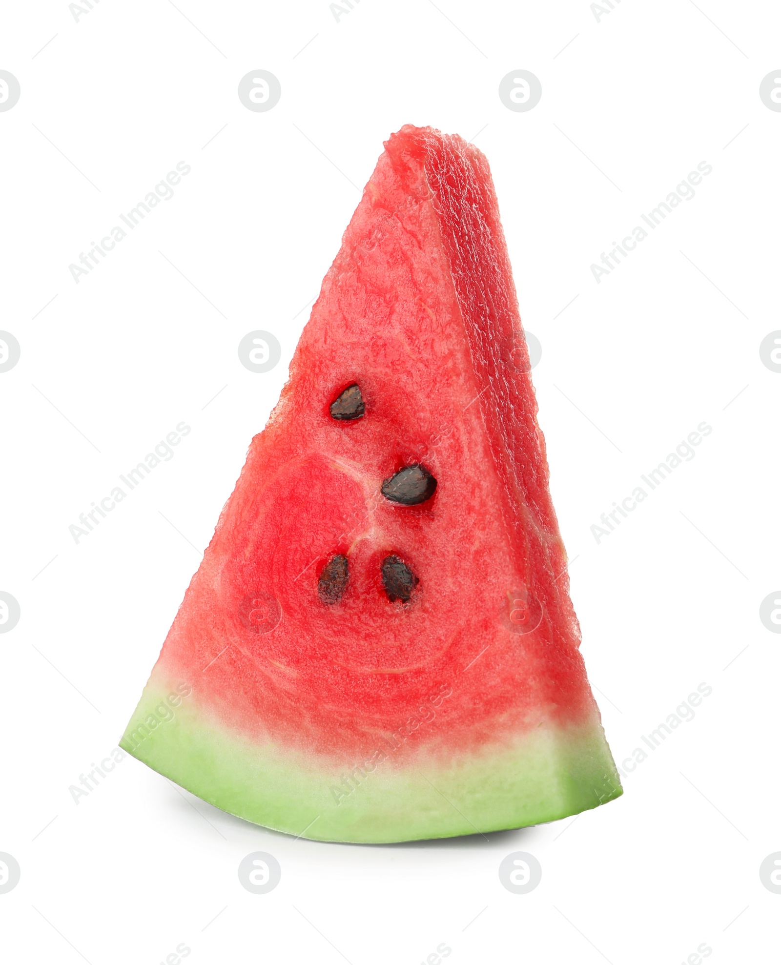 Photo of Slice of delicious ripe watermelon isolated on white