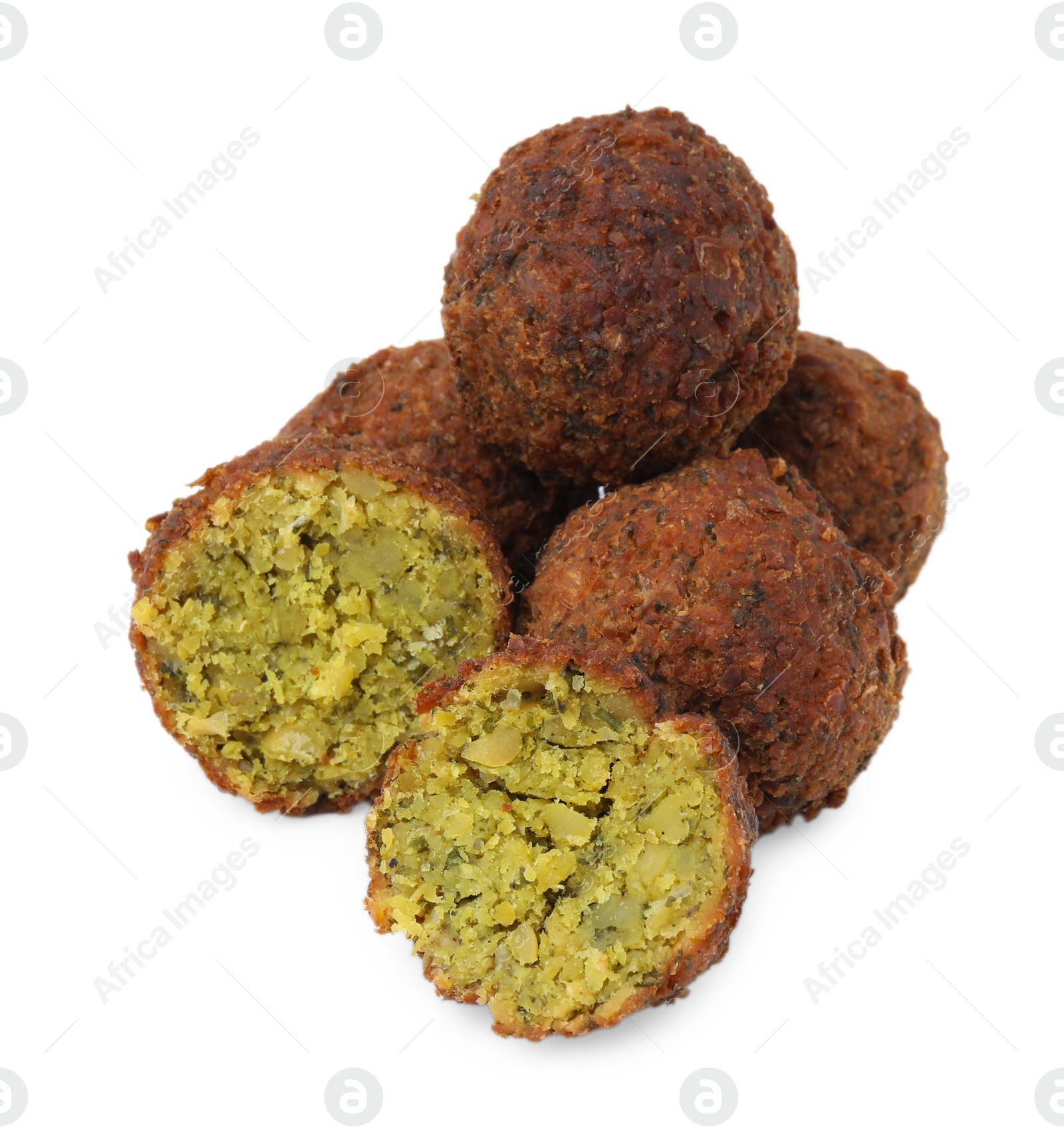 Photo of Delicious fried falafel balls isolated on white