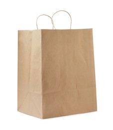 Kraft shopping paper bag isolated on white