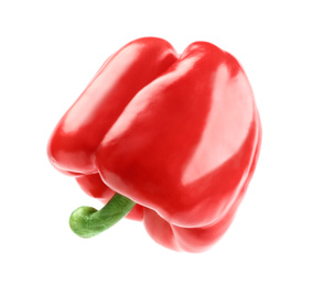 Photo of Ripe red bell pepper isolated on white