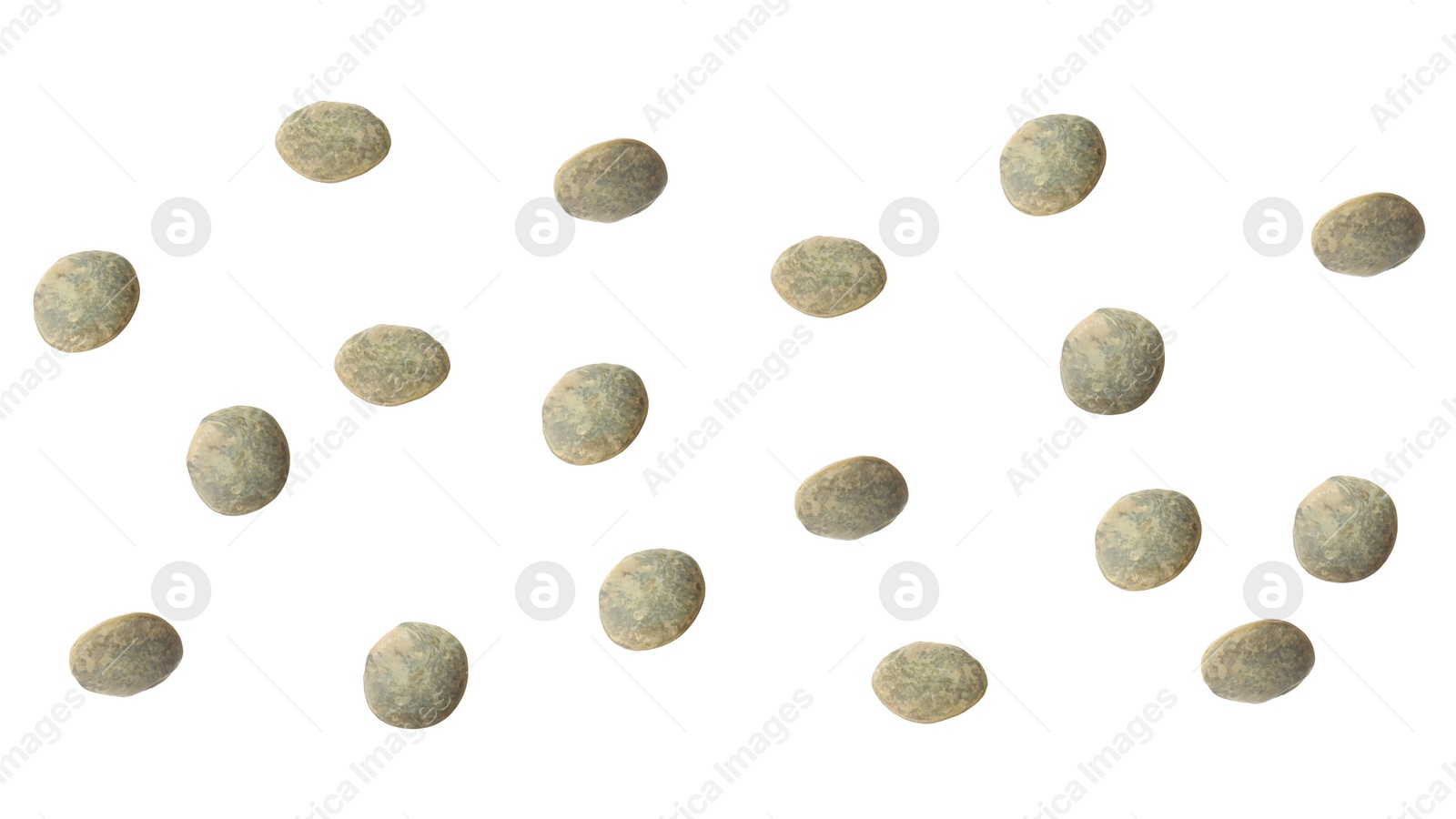 Image of Many lentils falling on white background, banner design. Vegan diet 