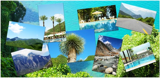 Image of Photos of different places to travel, collage design