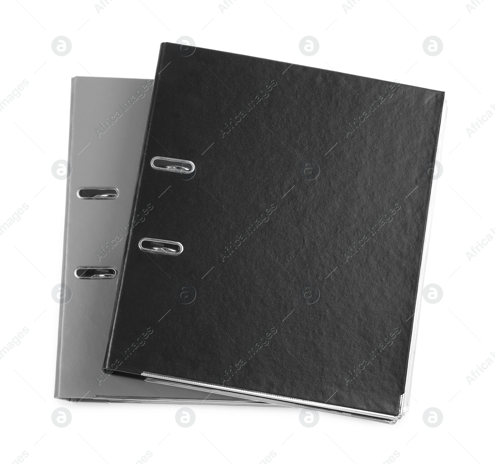 Photo of Two office folders isolated on white, top view