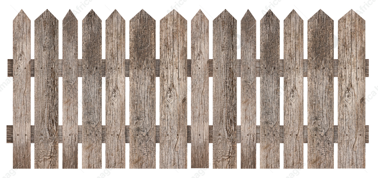 Image of Wooden fence isolated on white. Enclosing structure