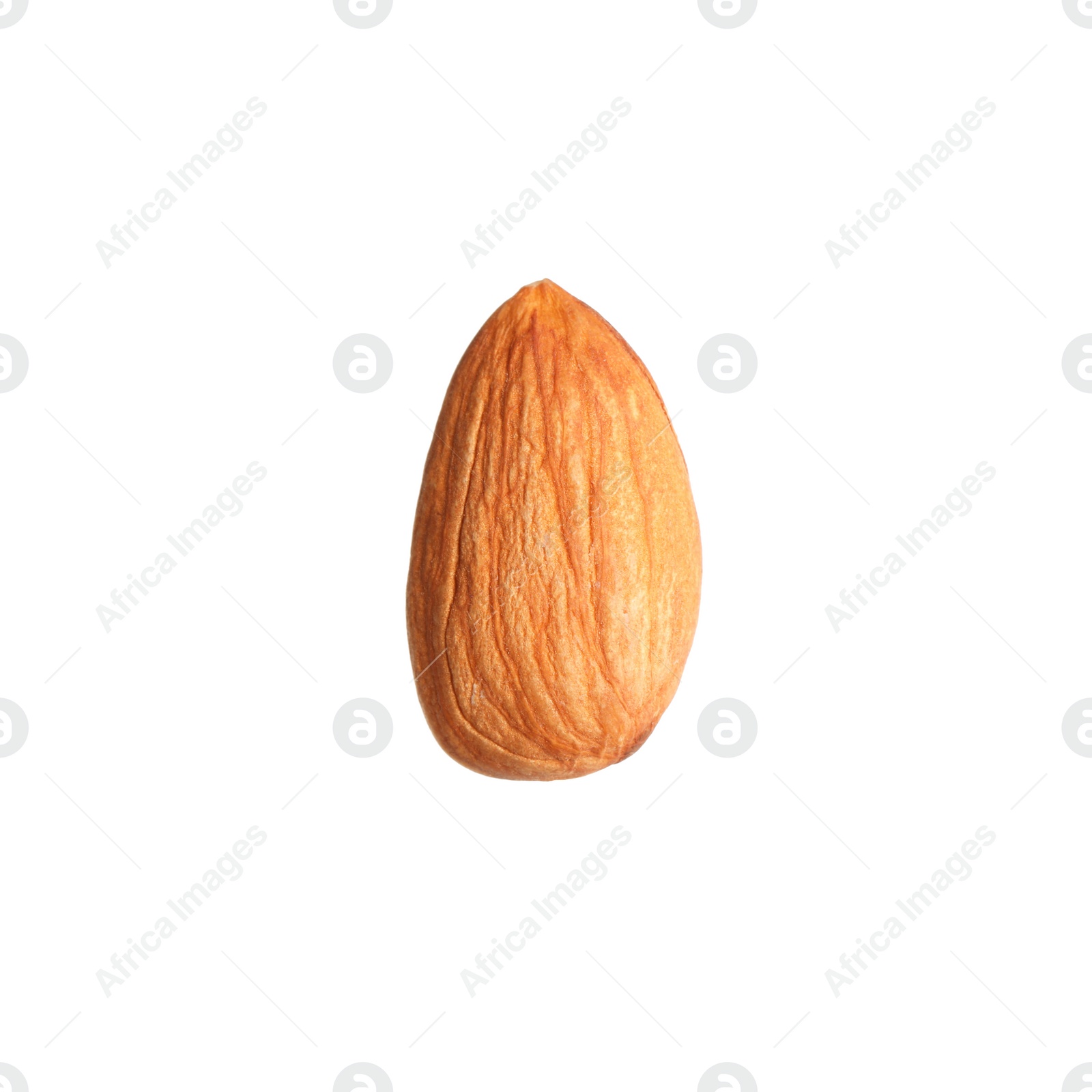 Photo of Organic almond nut isolated on white. Healthy snack