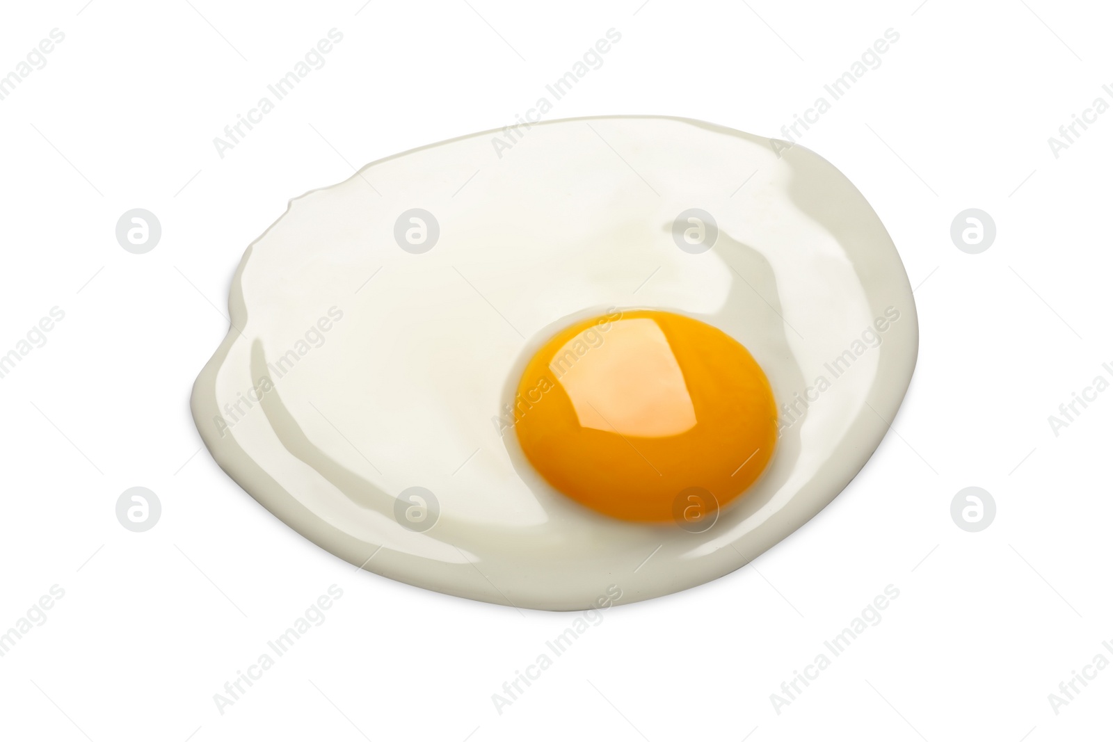 Photo of Tasty fried chicken egg isolated on white