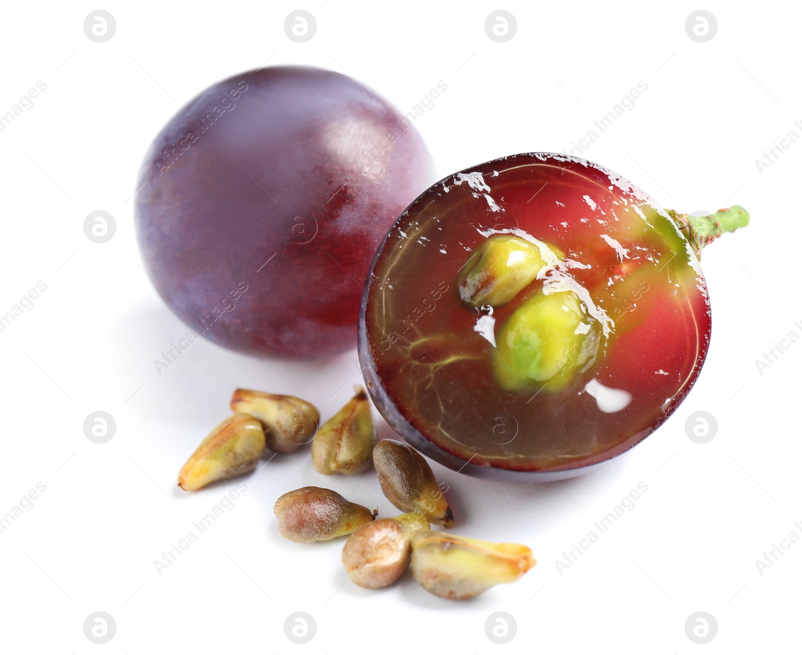 Photo of Fresh ripe juicy grapes on white background