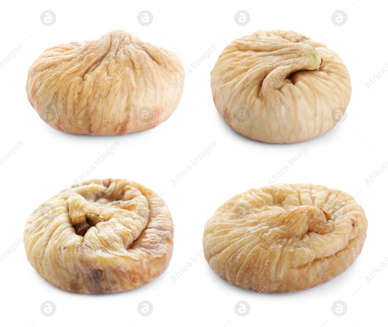 Image of Set of dried fig fruits isolated on white