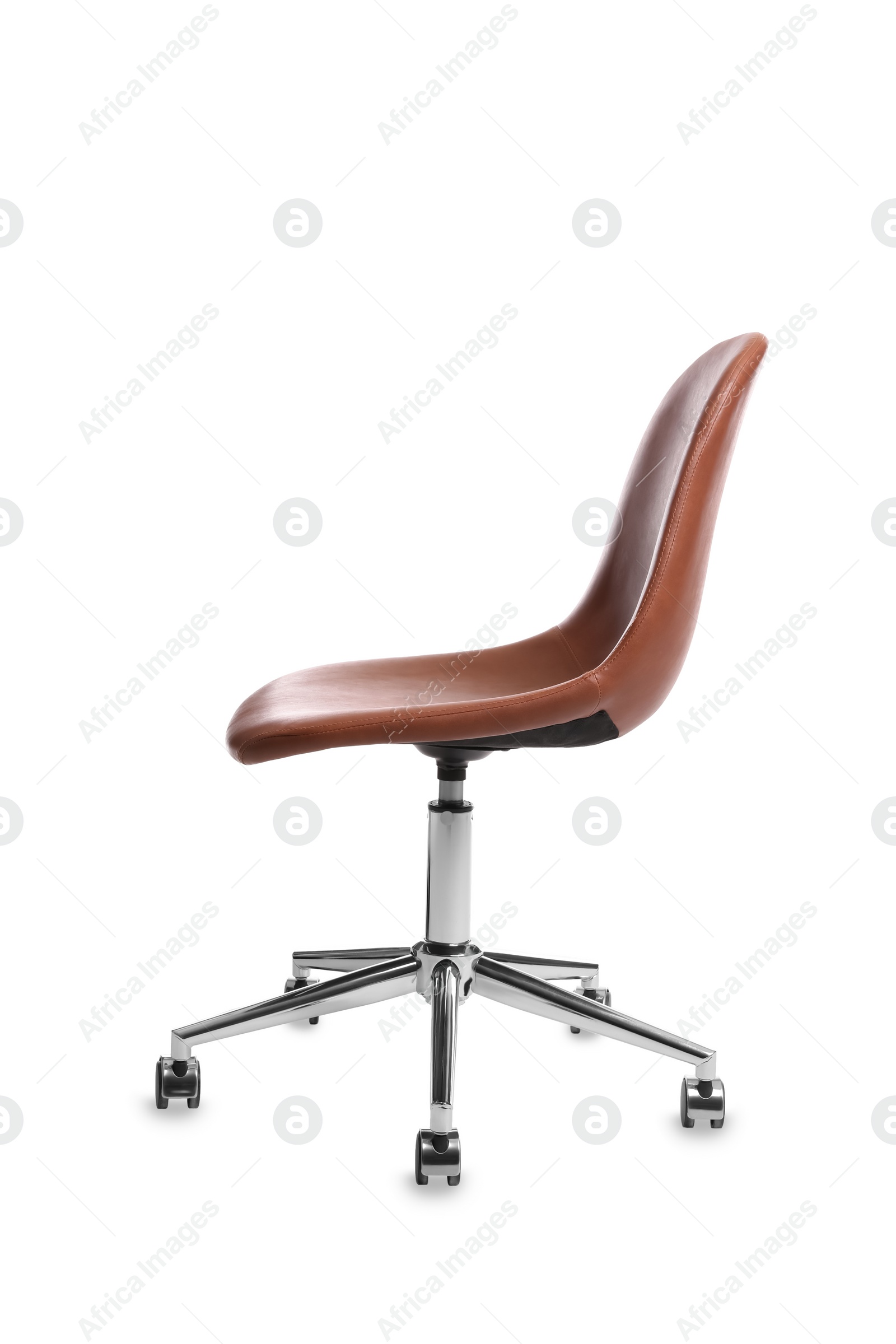 Photo of Comfortable leather office chair isolated on white