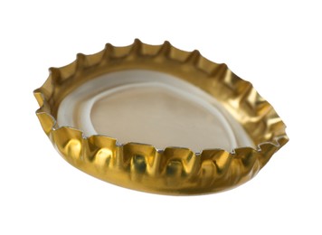 Photo of One beer bottle cap isolated on white
