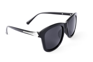 Photo of Stylish sunglasses isolated on white. Fashion accessory
